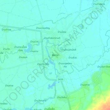 Phimai topographic map, elevation, terrain
