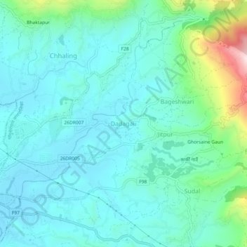 Dadagau topographic map, elevation, terrain