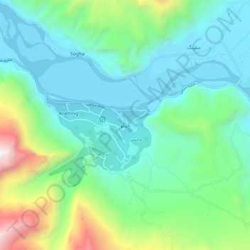 Khaplu topographic map, elevation, terrain