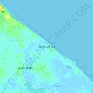 Eccles on Sea topographic map, elevation, terrain