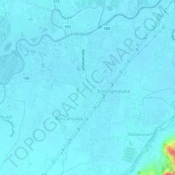 Rancamanyar topographic map, elevation, terrain
