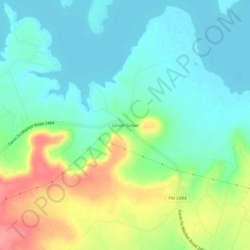 Union Grove topographic map, elevation, terrain