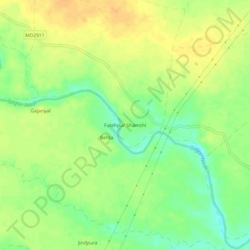 Fatehpur Shamshi topographic map, elevation, terrain