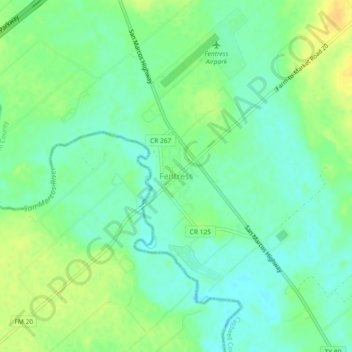 Fentress topographic map, elevation, terrain
