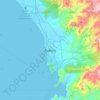 Padang topographic map, elevation, terrain