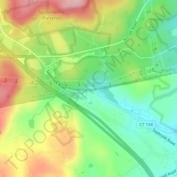 Seven Falls topographic map, elevation, terrain