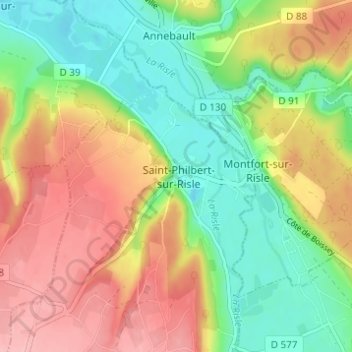 Le Village topographic map, elevation, terrain