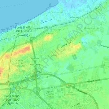 Kaidi topographic map, elevation, terrain
