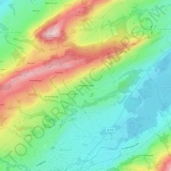 Hinterschneid topographic map, elevation, terrain