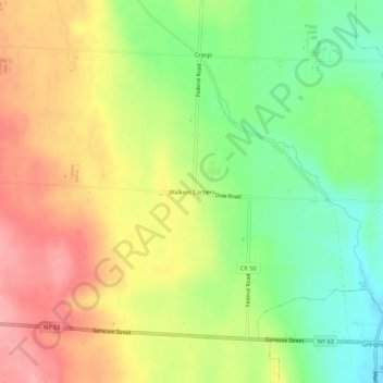 Walkers Corners topographic map, elevation, terrain