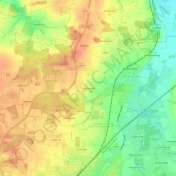 Grashausen topographic map, elevation, terrain