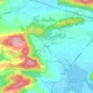 Baranda topographic map, elevation, terrain
