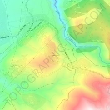 Rechdibbine topographic map, elevation, terrain