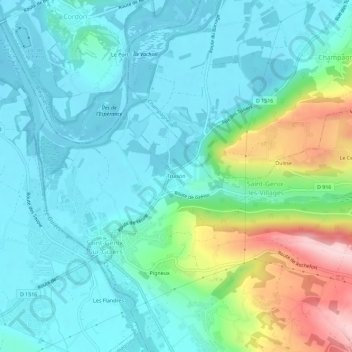 Truison topographic map, elevation, terrain