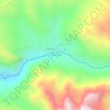 Chillihuani topographic map, elevation, terrain