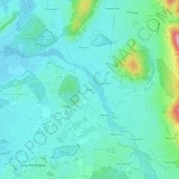 Achen topographic map, elevation, terrain
