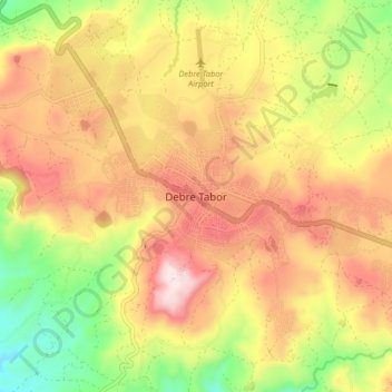 Debre Tabor topographic map, elevation, terrain