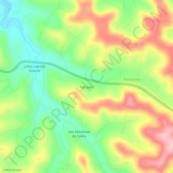 Sao Joao topographic map, elevation, terrain