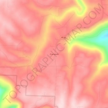 Compton topographic map, elevation, terrain