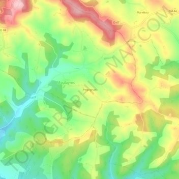 Perpignan topographic map, elevation, terrain