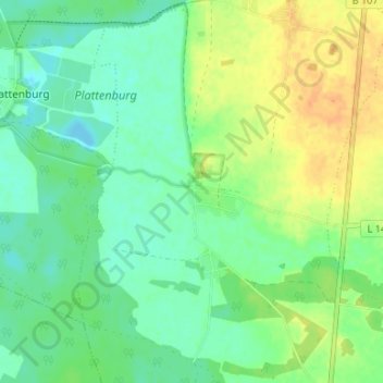 Groß Leppin topographic map, elevation, terrain