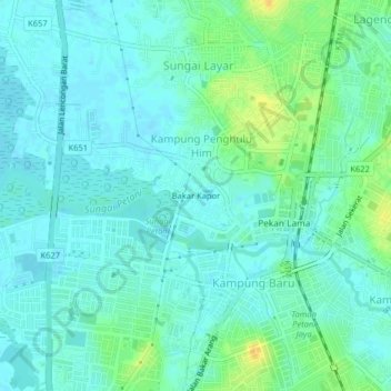 Bakar Kapor topographic map, elevation, terrain