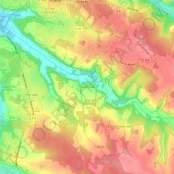 Pierre Dure topographic map, elevation, terrain
