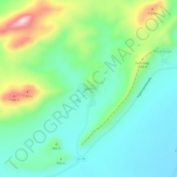 Salihli topographic map, elevation, terrain