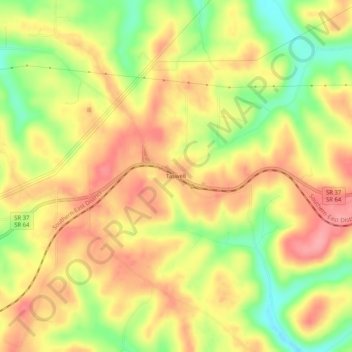 Taswell topographic map, elevation, terrain