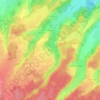 Welden topographic map, elevation, terrain