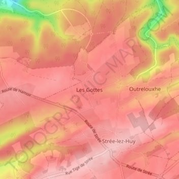 Les Gottes topographic map, elevation, terrain