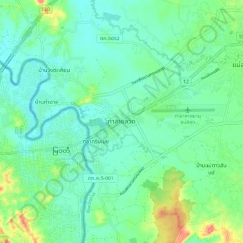 Tha Sai Luat topographic map, elevation, terrain