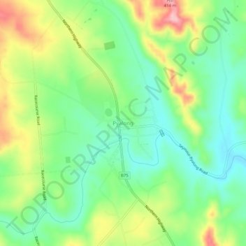 Pyalong topographic map, elevation, terrain