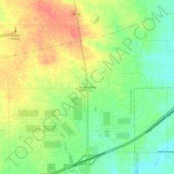 Center Valley topographic map, elevation, terrain