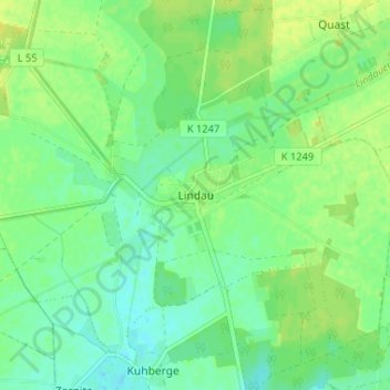 Lindau topographic map, elevation, terrain