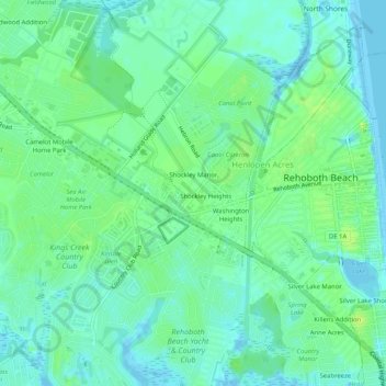 West Rehoboth topographic map, elevation, terrain