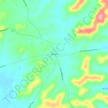 Olympia topographic map, elevation, terrain