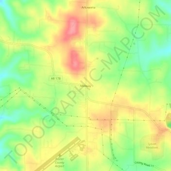 Midway topographic map, elevation, terrain