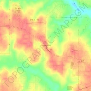 Indian Springs topographic map, elevation, terrain