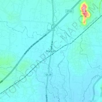 Ma Lâm topographic map, elevation, terrain