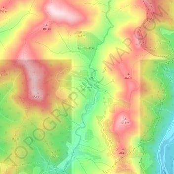 Лесное topographic map, elevation, terrain