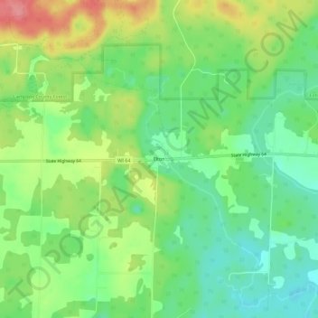 Elton topographic map, elevation, terrain
