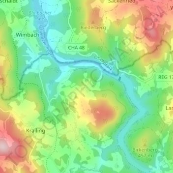 Grub topographic map, elevation, terrain