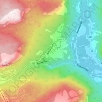 Brokke topographic map, elevation, terrain