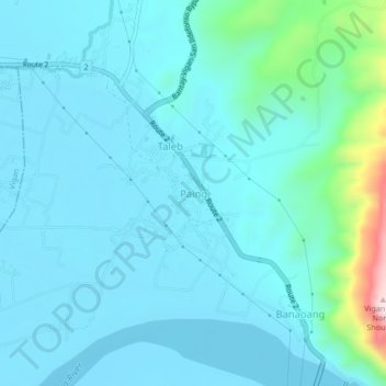 Paing topographic map, elevation, terrain