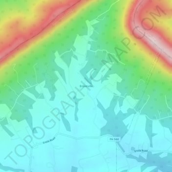 Entlerville topographic map, elevation, terrain