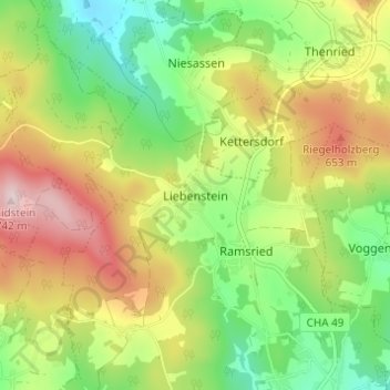 Liebenstein topographic map, elevation, terrain
