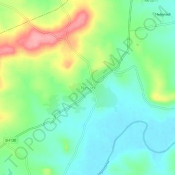 Nesari topographic map, elevation, terrain