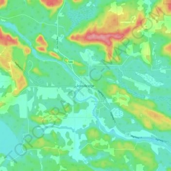 Iron Bridge topographic map, elevation, terrain