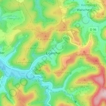 Eigenthal topographic map, elevation, terrain